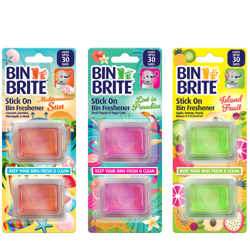 Bin Brite Stick On Freshener 2 Pack Assorted Fragrances Bin Cleaners & Accessories Bin Brite