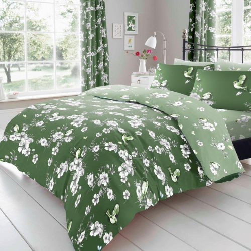 Birdie Blossom Printed Duvet Cover Set Assorted Duvet Sets Fabfinds Double Green