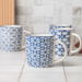 Blue Geometric Ceramic Mug 350ml Assorted Designs Mugs FabFinds