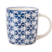 Blue Geometric Ceramic Mug 350ml Assorted Designs Mugs FabFinds Petal Lattice