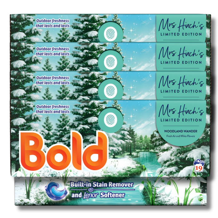 Bold Pods Mrs Hinch Woodland Wander 19 Wash Assorted Packs Laundry - Detergent Bold Pack of 4