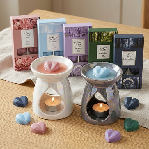 Cosy Home Pearlised Burner & 40 Ashleigh & Burwood Wax Melts Bundle 5 Assorted Scents FabFinds