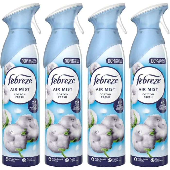 Febreze Cotton Fresh Air Freshener Spray 185ml Assorted Packs Air Fresheners & Re-fills Febreze Pack of 4