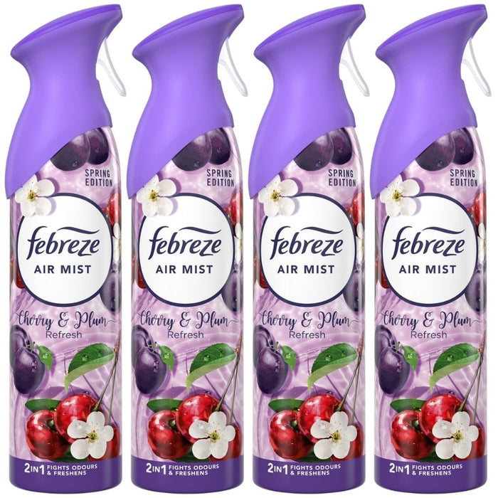 Febreze Cherry & Plum Air Freshener Spray 185ml Assorted Packs Air Fresheners FabFinds Pack of 4
