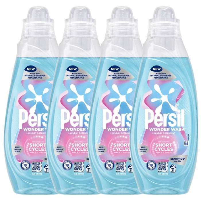 Persil Wonder Wash Sensitive Non Bio Laundry Detergent Heaven Scent 40 Wash Assorted Packs Laundry Detergent Persil Pack of 4