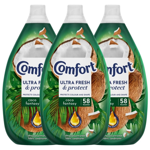 Comfort Coco Fantasy Concentrated Fabric Conditioner 58 Washes Assorted Packs Laundry - Fabric Conditioner Comfort Pack of 3