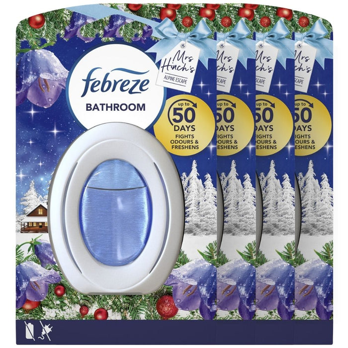 Febreze Mrs Hinch Alpine Escape Bathroom Air Freshener 7.5ml Assorted Packs Air Fresheners Febreze Pack of 4