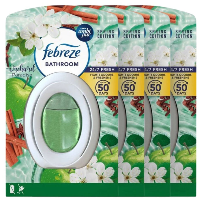 Febreze Orchard Paradise Bathroom Air Freshener 7.5ml Assorted Packs Air Fresheners Febreze Pack of 4