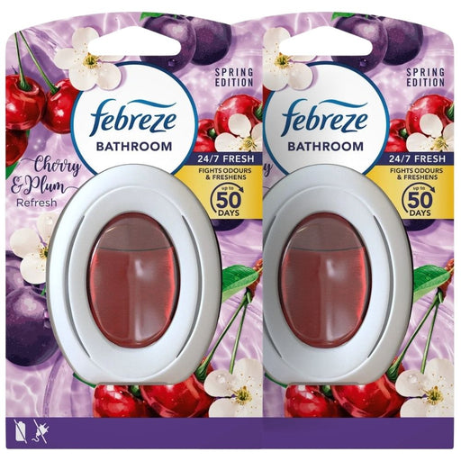 Febreze Cherry & Plum Refresh Bathroom Air Freshener 7.5ml Assorted Packs Air Fresheners Febreze Pack of 2