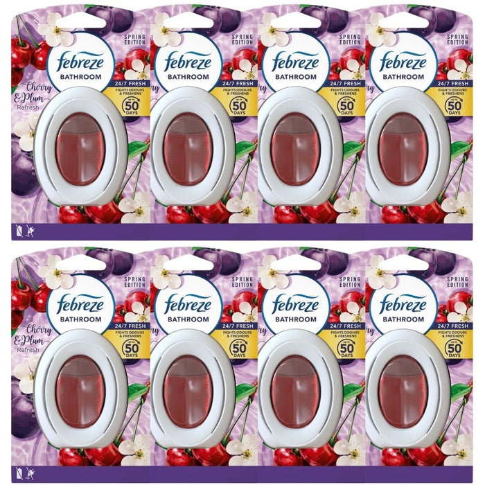 Febreze Cherry & Plum Refresh Bathroom Air Freshener 7.5ml Assorted Packs Air Fresheners Febreze Pack of 8