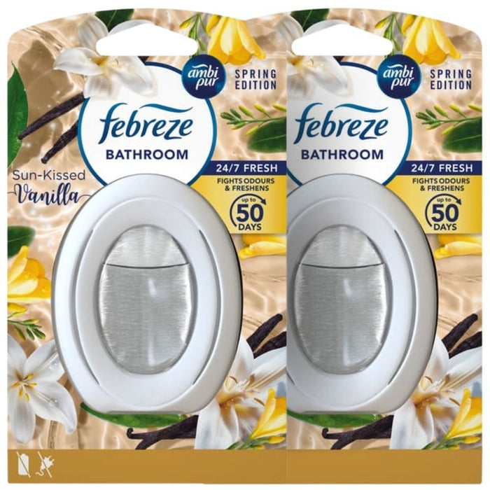 Febreze Sun-Kissed Vanilla Bathroom Air Freshener 7.5ml Assorted Packs Air Fresheners Febreze Pack of 2