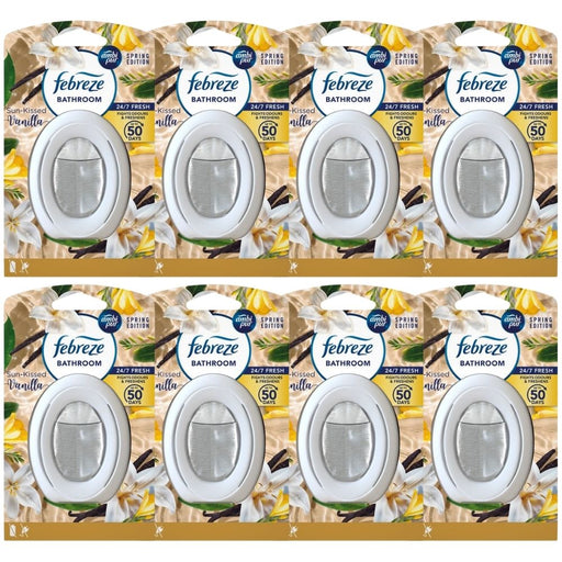 Febreze Sun-Kissed Vanilla Bathroom Air Freshener 7.5ml Assorted Packs Air Fresheners Febreze Pack of 8