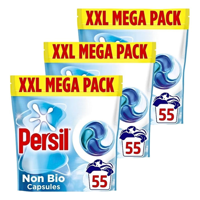 Persil Non-Bio Laundry Capsules 55 Wash Assorted Packs Laundry Detergent Persil Pack of 3