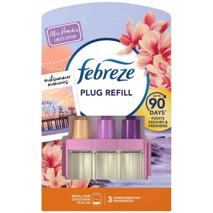 Febreze 3volution Plug Refill Mrs Hinch's Midsummer Memories 20ml Assorted Packs Air Fresheners & Re-fills Febreze Pack of 1