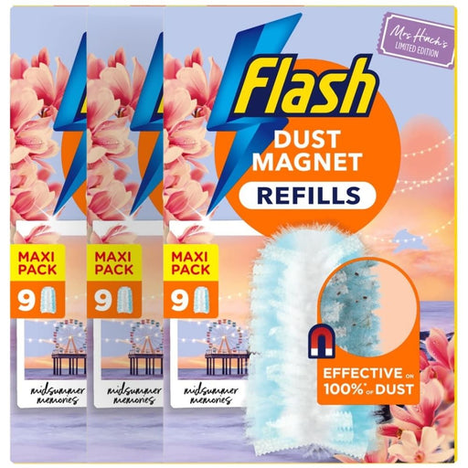 Flash Dust Magnet Duster Refills Mrs Hinch's Midsummer Memories Assorted Packs Household Cleaning Products Flash Pack of 3