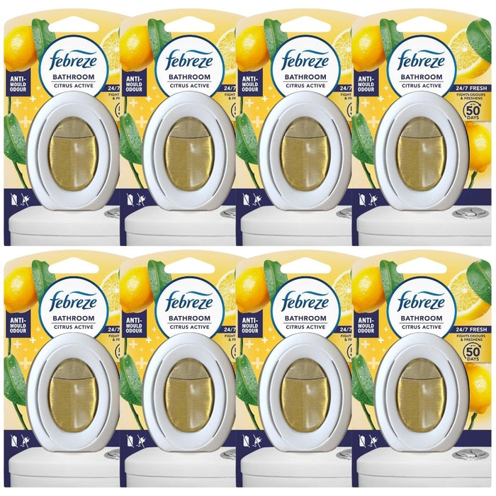 Febreze Citrus Active Anti-Mould Bathroom Air Freshener 7.5ml Assorted Packs Air Fresheners Febreze Pack of 8