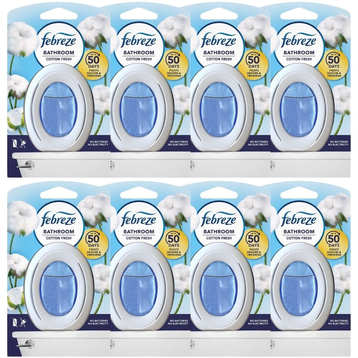 Febreze Cotton Fresh Bathroom Air Freshener 7.5ml Assorted Packs Air Fresheners Febreze Pack of 8