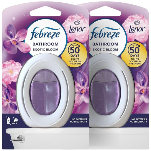 Febreze Exotic Bloom Bathroom Air Freshener 7.5ml Assorted Packs Air Fresheners Febreze Pack of 2