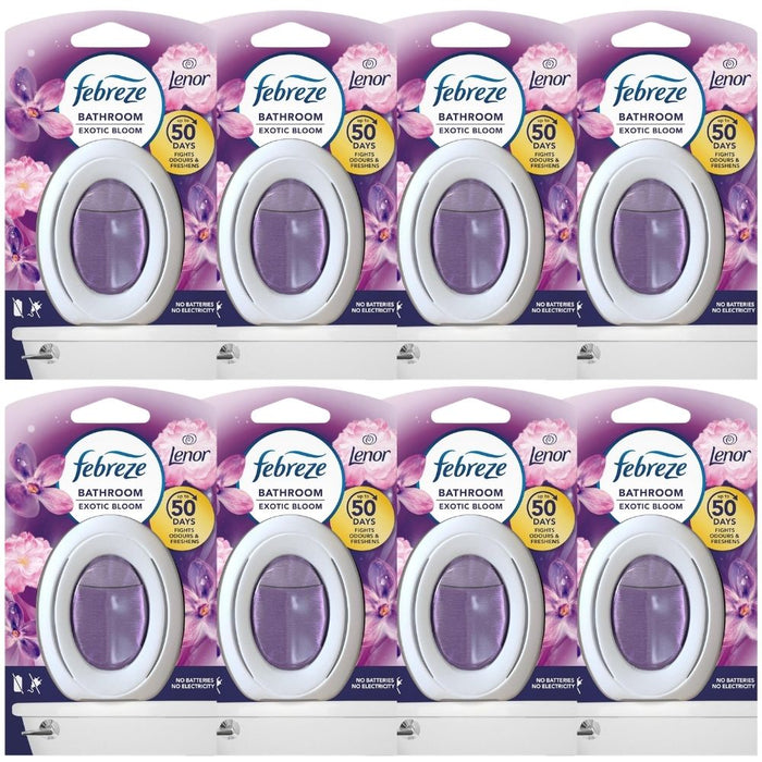 Febreze Exotic Bloom Bathroom Air Freshener 7.5ml Assorted Packs Air Fresheners Febreze Pack of 8