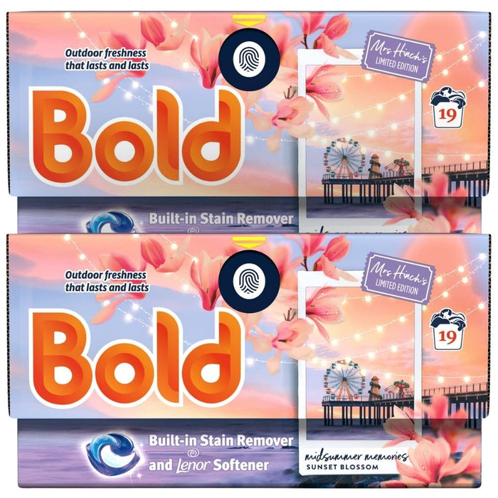 Bold Laundry Pods Mrs Hinch's Midsummer Memories 19 Wash Assorted Packs Laundry - Detergent Bold Pack of 2