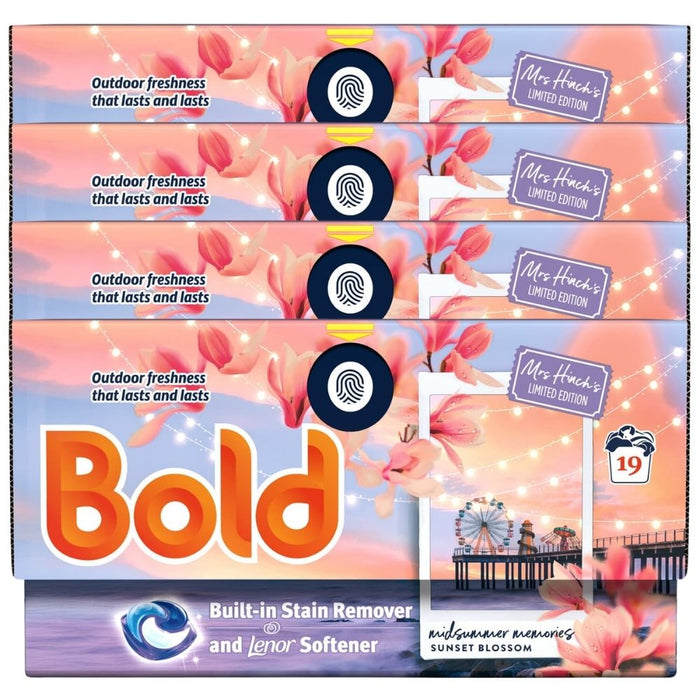 Bold Laundry Pods Mrs Hinch's Midsummer Memories 19 Wash Assorted Packs Laundry - Detergent Bold Pack of 4