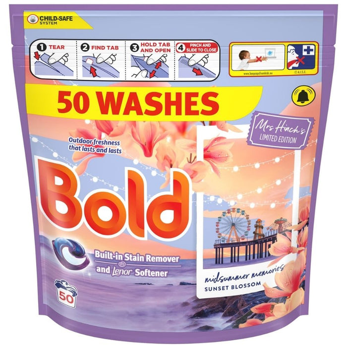 Bold Laundry Pods Mrs Hinch's Midsummer Memories 50 Wash Assorted Packs Laundry Detergent Bold Pack of 1