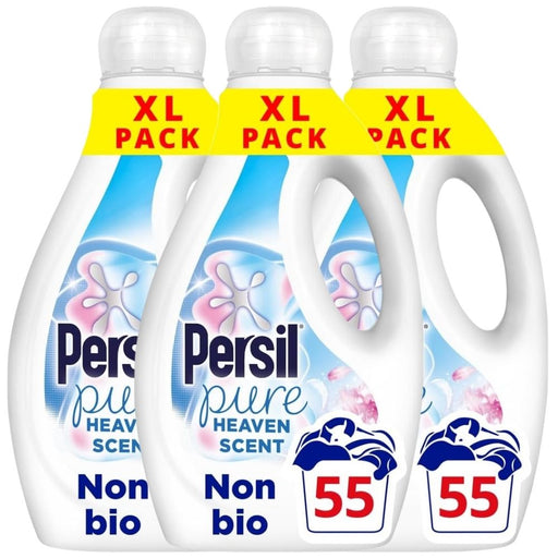 Persil Non-Bio Liquid Laundry Detergent Pure Heaven Scent Assorted 55 Wash Packs Laundry Detergent Persil Pack of 3