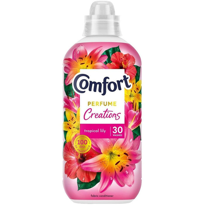 Comfort Perfume Creations Tropical Lily Fabric Conditioner 30 Washes 900ml Assorted Packs Laundry - Fabric Conditioner FabFinds Pack of 1