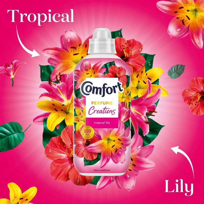 Comfort Perfume Creations Tropical Lily Fabric Conditioner 30 Washes 900ml Assorted Packs Laundry - Fabric Conditioner FabFinds