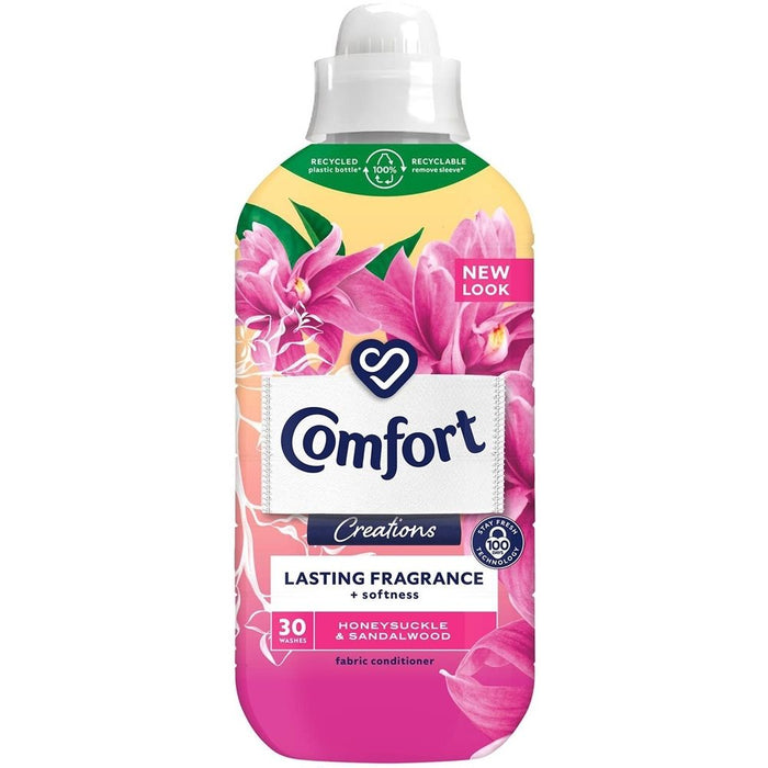 Comfort Creations Honeysuckle and Sandalwood Fabric Conditioner 30 Washes 900ml Assorted Packs Laundry - Fabric Conditioner FabFinds Pack of 1
