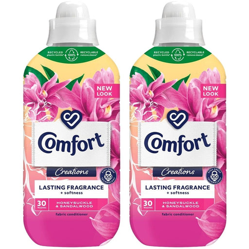 Comfort Creations Honeysuckle and Sandalwood Fabric Conditioner 30 Washes 900ml Assorted Packs Laundry - Fabric Conditioner FabFinds Pack of 2