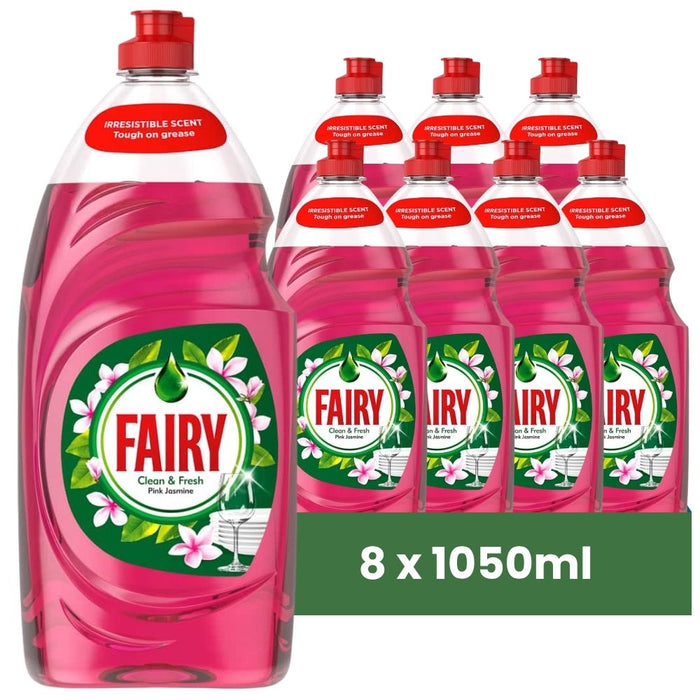 Fairy Washing Up Liquid Pink Jasmine 1050ml Assorted Packs Washing Up Liquid FabFinds Pack of 8