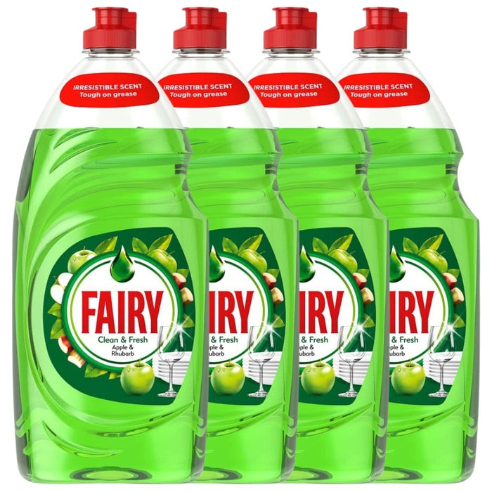 Fairy Washing Up Liquid Apple & Rhubarb 1050ml Assorted Packs Washing Up Liquid FabFinds Pack of 4