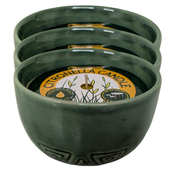 Citronella Ceramic Candles Assorted Packs Candles PestShield Green Pack of 3