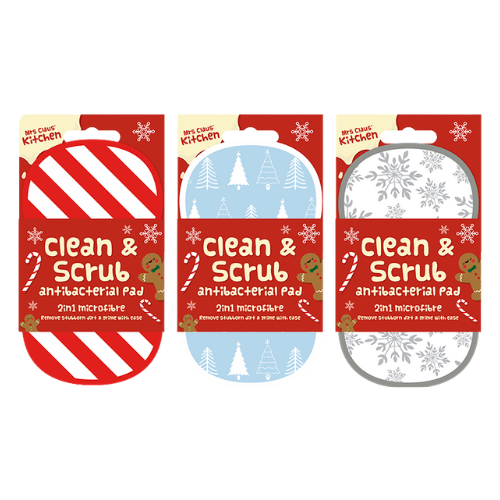 Christmas 2 In 1 Scrubbing Pad 19cm x 9.5cm Cloths, Sponges & Scourers FabFinds