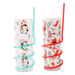 Christmas Spiral Straw Tumbler Assorted Festive Designs Drinkware FabFinds