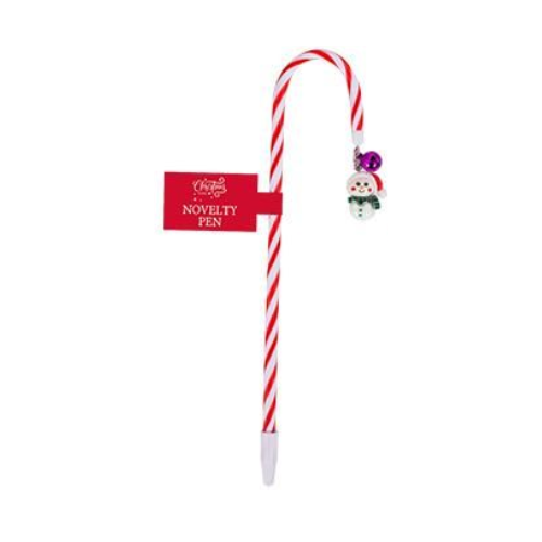 Candy Cane Pen Assorted Festive Designs Kids Stationery FabFinds Snowman
