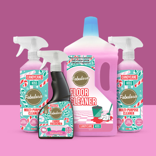 Fabulosa Candy Cane Kiss 4 Piece Cleaning Bundle Multi-surface Cleaners Fabulosa