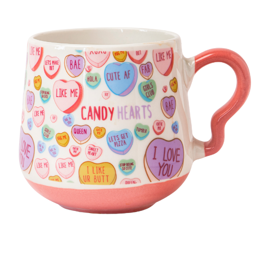 Candy Hearts Ceramic Mug 390ml Assorted Styles Mugs FabFinds