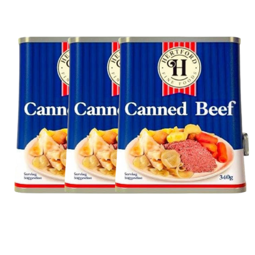 Hertford Canned Beef 340g Assorted Packs Tins & Cans Hertford fine foods Pack of 3
