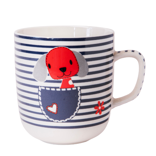 Cartoon Dog Ceramic Mug 370ml Assorted Character Styles Mugs FabFinds Red Pocket Pup