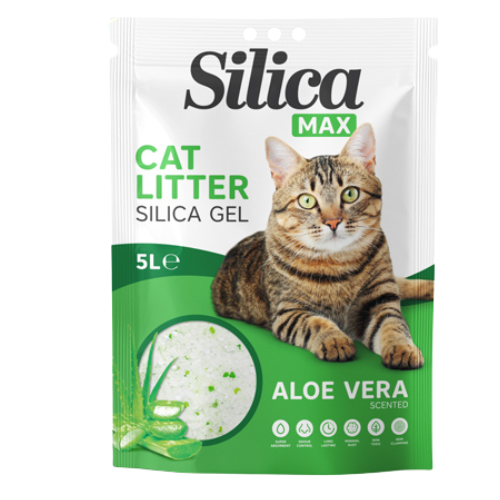 Silica Gel Non-Clumping Cat Litter Aloe Vera Scented 5 Litres Assorted Pack Size Cat Litter Fabfinds 1 Pack