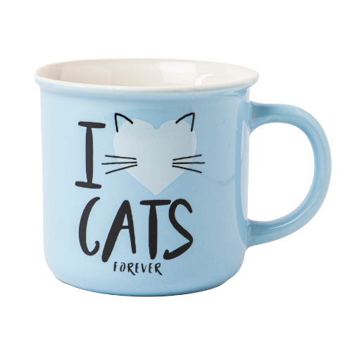 Cat Lover Ceramic Mug 390ml Assorted Playful Designs Mugs FabFinds Blue