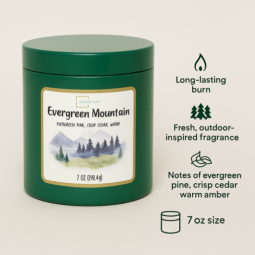 Mainstays Evergreen Mountain Scented Candle 7oz (198.4g) Candles Mainstays