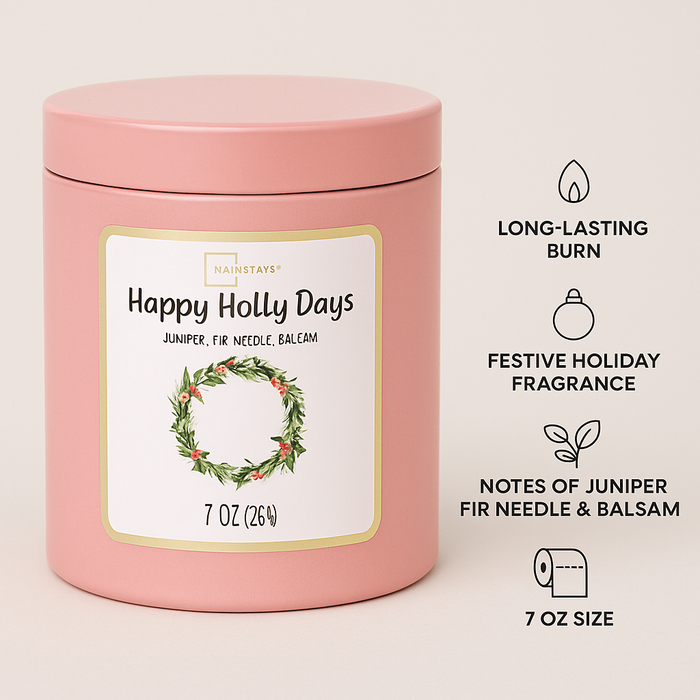 Mainstays Happy Holly Days Scented Candle 7oz (198.4g) Candles Mainstays