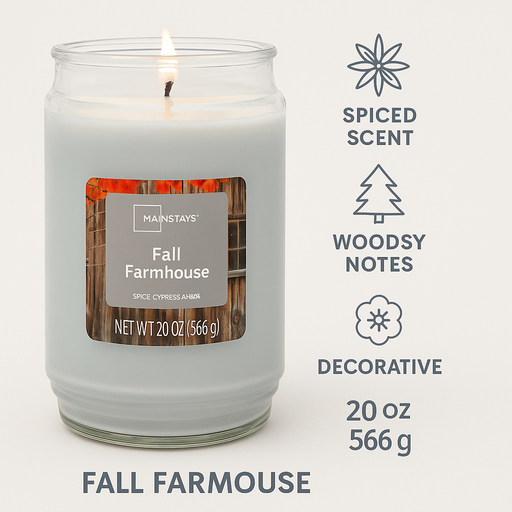 Mainstays Fall Farmhouse Candle 20oz (566g) Candles Mainstays