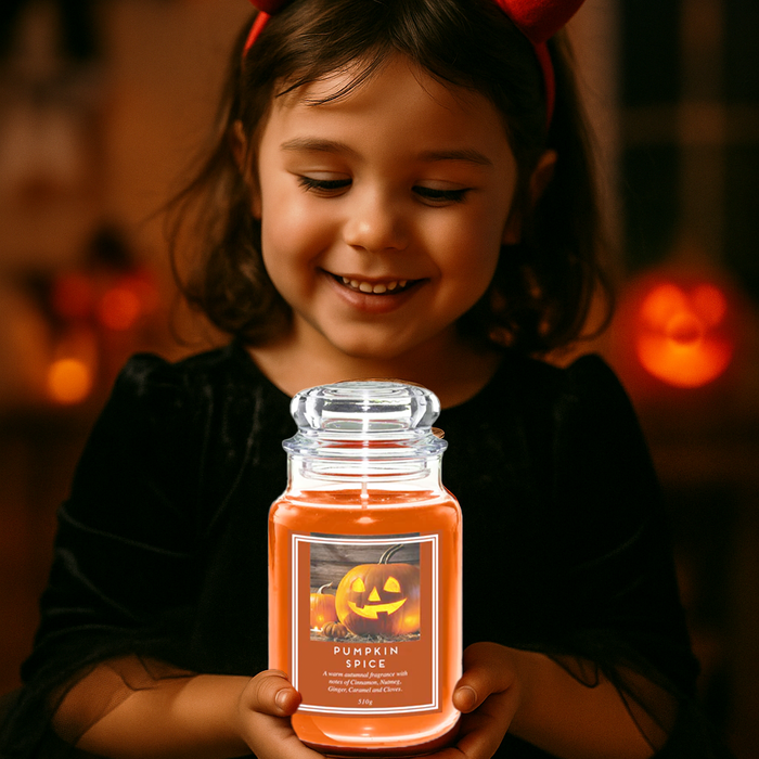 Liberty Candles Halloween Pumpkin Spice Jar Wax Candle 18oz Candles Liberty Candles