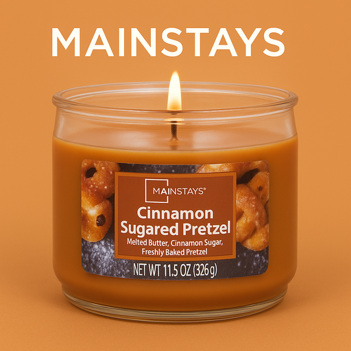Mainstays Cinnamon Sugared Pretzel Scented Candle 11.5oz (326g) Candles Mainstays