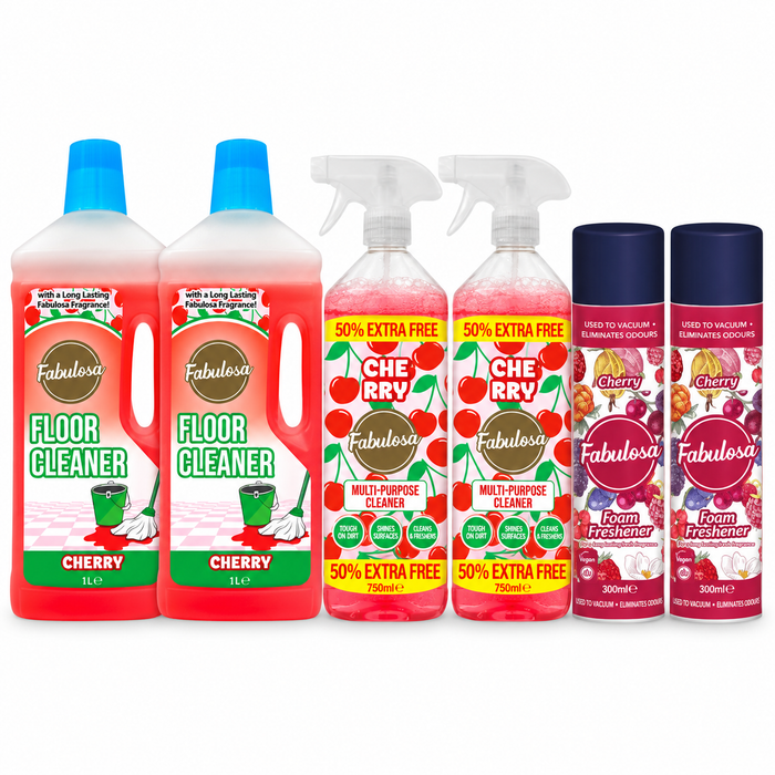 Fabulosa Fruity Cherry Household Cleaning Bundle 6 Piece Fabulosa Bundles Fabulosa