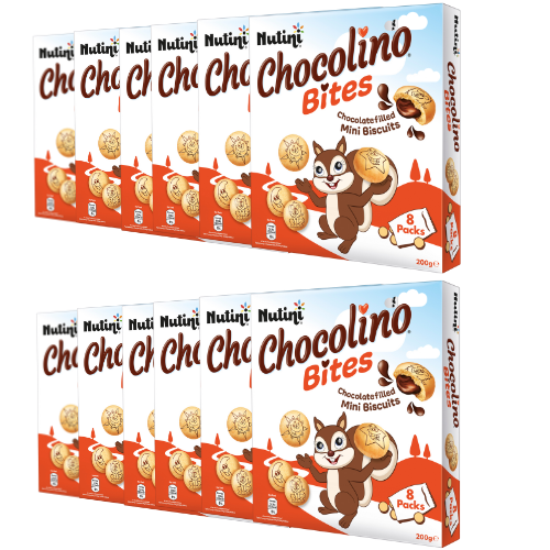 Nutini Chocolino Bites Mini Chocolate Biscuits 200g Snack Pack Assorted Packs Biscuits & Cereal Bars Nutini Pack of 12